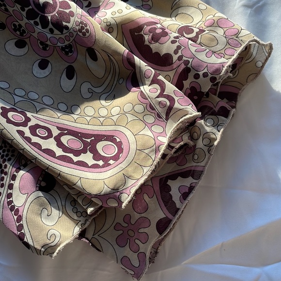 Apt.9 Career V-Neck Fully Lined Top Lace trim flared sleeves- tan & purple- L - Picture 15 of 15